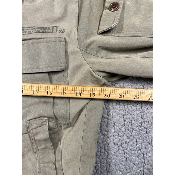 Diesel Jacket Mens Medium Beige Military Cotton Field Utility Button Pockets - Picture 6 of 14